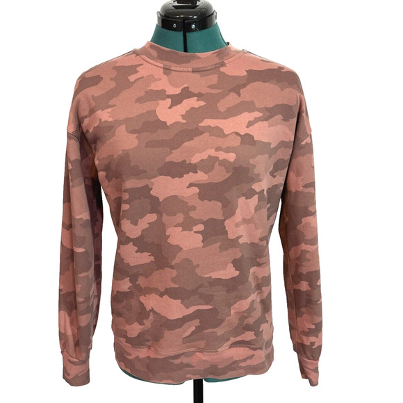 Lululemon Perfectly Oversized Crew Neck Sweatshirt Camouflage Rose Camo‎ Size 2 - Picture 1 of 7